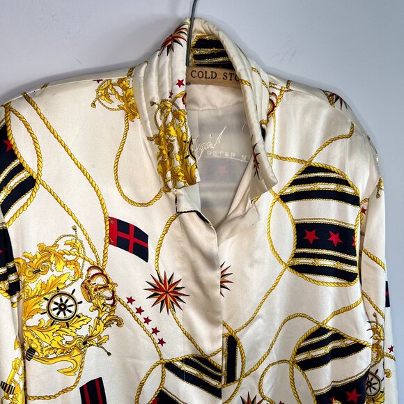 Vintage Silk bomber with Nautical theme - Picture 3 of 12